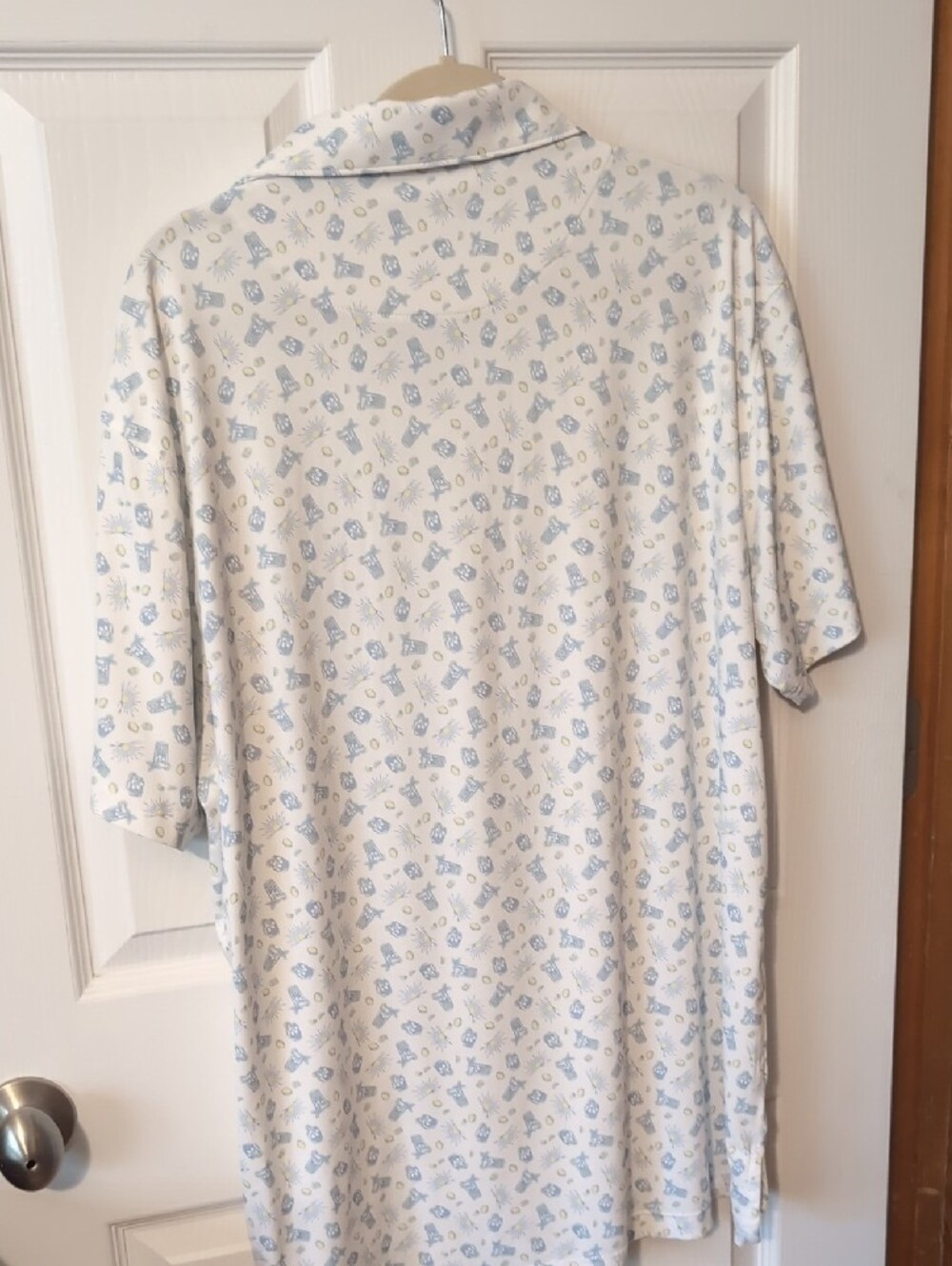 Men's XL Breezy Light Blue Patterned Golf Polo Shirt - Picture 4 of 6